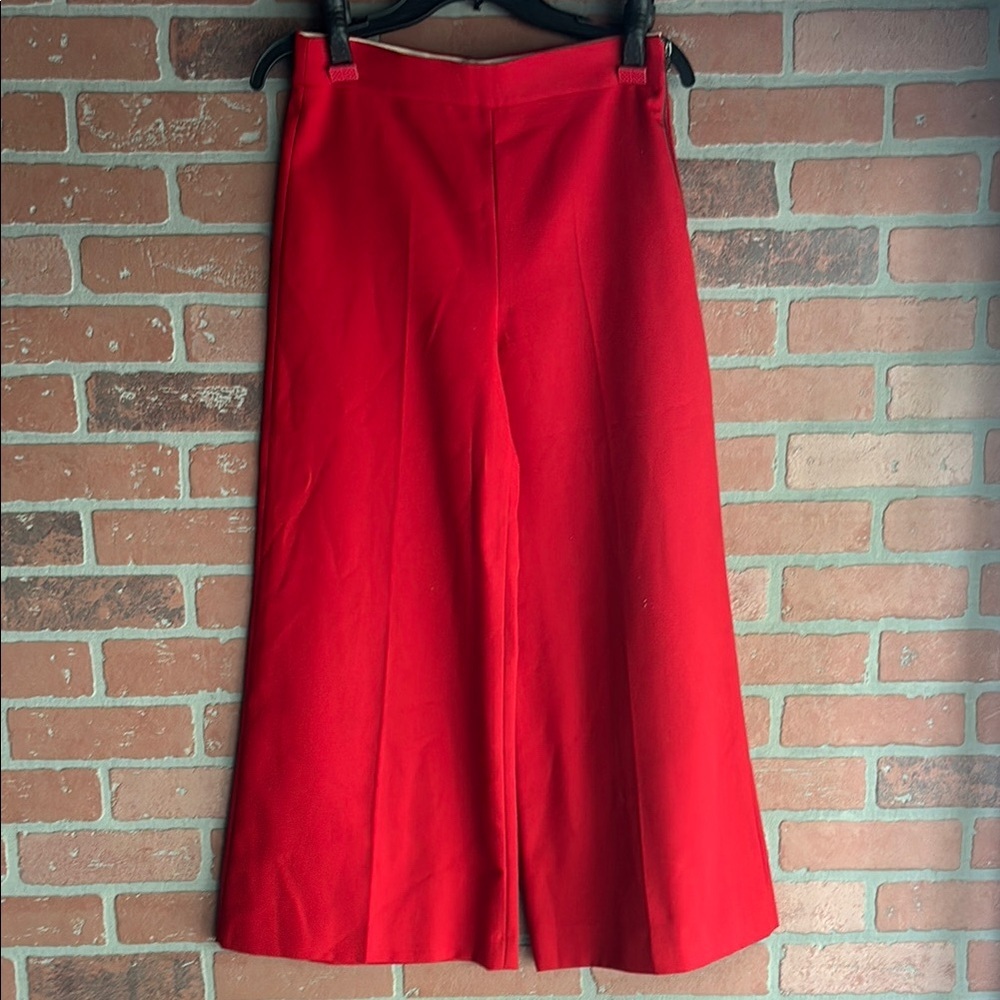 Zara Bold Red Flare Pants - Picture 2 of 5